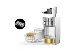 Ethernet Socket Metal Shielded rj45 pass Network FTP cat 7 plug semi-closed 8P8C RJ45 Connector
