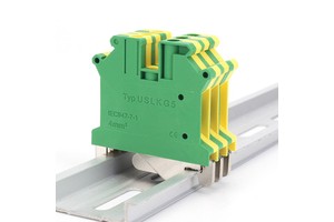 USLKG 5N Grounding Terminal Block DIN Rail PE Earth Terminal Connector For 4mm² - 6mm² Wire