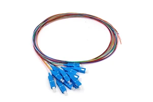 DAMU Customized 12 Color SC UPC Fiber Optic Pigtail FTTH 0.9mm Single Mode OM1 OM2 OM3 G652D/G657A1/A2 Custom Length for