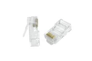YILIAN Ethernet RJ45 Pass Through Plug Cat5 UTP Unshielded 8P8C Male 8-Core Network Connector TY7281 Copper
