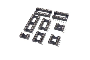 Dual Row Spring-Load Contact Clip Surface Mount PCB Machined Receptacle 2.54mm Pitch SMD IC Socket