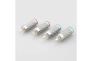 RCA Connector CMC Audio Jack Video Plug Speaker Terminal Carbon Fiber Rhodium Plated Consumer Electronics Male for Home Theater