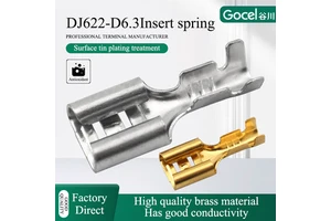 6.3 Plug Spring 250 In-line Crimp Terminal Block DJ622-6.3 Tin Plated Brass Terminal