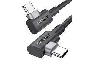 SUNGUY 90 Degree USB C Cables 60W High Speed Right Angle USB C Cable Chargeur Fast Charging Data Cable For Mobile Phone Latop