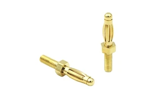 2.5mm Banana Plug 18.5mm Gold-plated Male Tail Thread M2.5 Electronic Component Connector