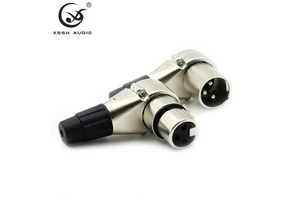 HiFi YiVO XSSH Audio Female Male L-Shaped 90-Degree XLR Jack 3-Pin Brass Connector Plated Rhodium Professional Audio Equipment