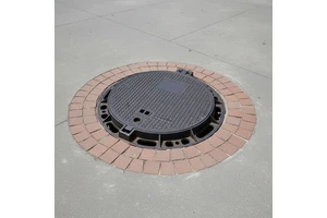 Divine Cast Iron Manhole Cover and Frame, EN124-D400 Septic Tank Lid with Base, Heavy Duty Round Sewage Basin Lid