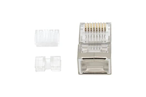 High-Performance Cat6A STP RJ45 8P8C Brass Nickel Plating Shielded Plug Ethernet Connectors Phosphor Bronze Contacts 1.05mm