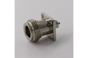 Low PIM N Female 16/18mm Rectangle Flange Rf Coaxial Connector With Extended 2.5mm Post Pin