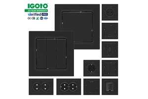 IGOTO Factory Direct European Standard Customized CE ROHS Certified White/Black/Ivory 10A Wall Switch and Socket