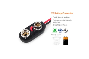 Durable 9V Hard Plastic Battery Accessories 26AWG Wire Copper Nickel Plating Secure Connector Clip Buckle for Stable Connection