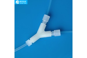 Anti Corrosive PTFE Tubing Junction Plastic Y Connector
