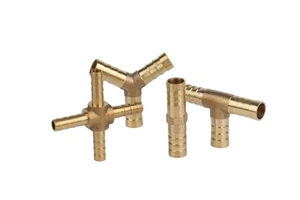 Brass Hose Coupling Pneumatic Fittings Air Connector T-Hose Barb Chemical Resistant Corrosion-Resistant