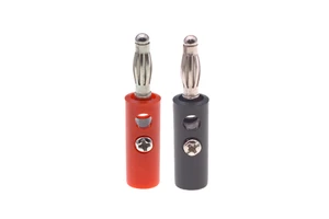 Hot Selling Solderless Audio Amplifier Plug with 4mm Banana Screw Lantern Head Color-Coded Nickel Terminals Made of Brass