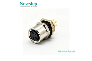 10pcs M8 Female 4Pin Connector Waterproof Socket 4 Pin Female PCB Type Panel Mount Connector
