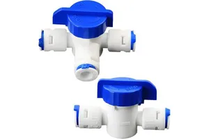 1/4" Auto Top Off Three Way Valve with Switch Water Filter Adapter Push to Connect Tee Fitting