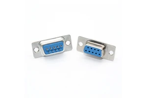 Hot Sale D-SUB DB9 Female Socket Plug 9Pin Solder-wire Type Blue Inner Core Sliver-plated Terminal Connector