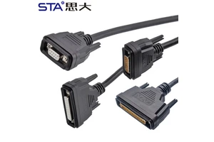 D-SUB Waterproof Connector DB9 DB15 9pin 15pin 25pin 37Pin Shielded Male Female Plug Overmolded Cable PVC 1M 2M