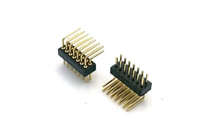 DEYCONN 90-Degree Double-Row Gold-Plated Pin Header 1.27mm H1.9mm Hole Electronic Needle Seat Connector Accessories for PCB