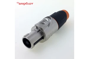 4Pin Female Speakon Connector Brass Contacts Metal Housing 40A