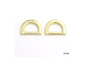 Bag Hardware Dring Accessories Manufacturer 12mm Zinc Alloy Custom logo Flat Gold Small Metal D Rings for Handbag Webbing