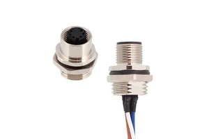 IP67 Straight M12 Connector Male Female A B C D Code 2 3 4 5 6 8 12 17Pin Front Mount M12 PCB Socket