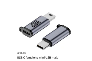 JILIAN Mini 12W DC Flash Charging Type-C Female Adapter 8-Pin Connector for Laptop Mobile Phone Camera OTP Protection Aluminum