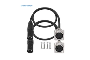 XLR Panel Mount Pass Through Connector XLR Male to Female Patch Cable for Microphone Audio Equipment