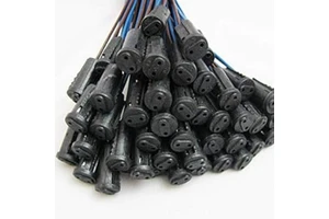 Zenith PVC Waterproof 2-Pin Electrical Wire Connectors Black for Outdoor Lighting & Power Applications