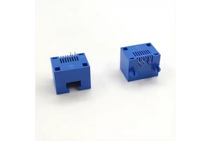 JINDA 8p4c Rj45MINI56 Pcb Mount Shielded Female Ethernet Jack Without Light Nylon Housing RJ45 Connector with Brass TIN-Plating