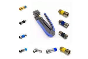 Factory Supply RF Coaxial F Type Male Compression Connector for RG6 CCTV Coaxial Cable RF Coaxial Cable Connectors in Stock