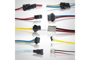 Custom 2-Pin Nylon Brass SM JST Automotive 15cm Wire Cable Pigtail Plug Male Female Adapter LED Strip Lighting DC 2A 6A 10A