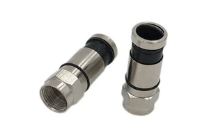 Factory Price Coaxial Connector RG6 F Compression Connector with Black O-ring RF Adapters