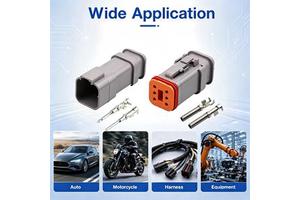 DT04-6P-E008/DT06-6S-E008 6 Pin Deutsch DT Series Connector Waterproof High Back Cover Socket For Engineering Vehicle