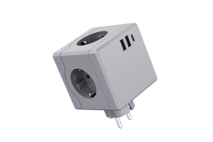 KC Modern 3 EU Outlets 2 USB A Ports 1 Type-C Cube Power Strip Socket 16A Rated Plug Standards Extension Wall Socket CE Rohs