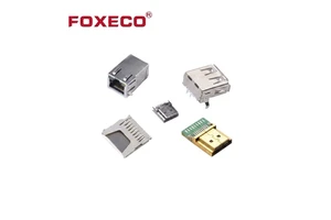 FOXECO Micro USB Type Female Copper Zinc Alloy Housing Shape Connector for Mobile/Smart Home/PCBA