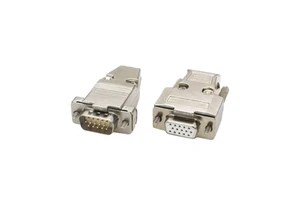 Huadespace Industrial Rectangular D-Sub VGA Three-Row Connector Plug DB15 B9 RS232/485 15-Pin Brass Male/Female Heads Welded