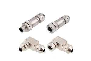 Hot Sales M12 Screw Metal Straight Angled Assembled Connectors Plug 2 3 4 5 6 8 Pins a B D Male Female PG7 PG9 Metal Connectors