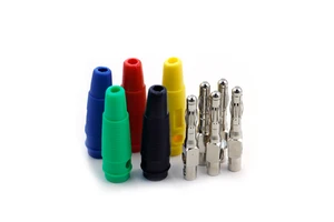 PVC Material 4mm Nickel-copper Contact 32A 600V Male Banana Plug Screw Connection Adapters for Audio & Video Multimeter Testing