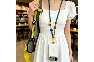 Wholesale Adjustable Phone Crossbody Lanyard Strap Colorful Braided Rope Flower Bead Decor T-Bar Clip Neck Strap Bulk OEM ODM