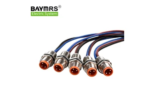 BAYMRS M12 Double-Ended Panel Connectors a B D Coded for Convenient Power Installation at the Front of the Board