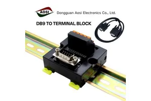 AOSI High Quality 10A ABS DB9 Female D-Sub DIN Rail Mount Interface Module Quick Terminal Block Breakout Board Splitter Board