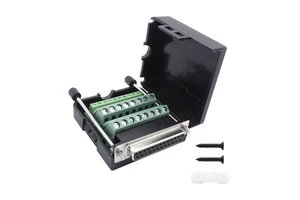 High Quality DB25 D-SUB Connector 25pin Breakout Terminals Solderless Female Screw Type Brass Nickel Plated Housing Black