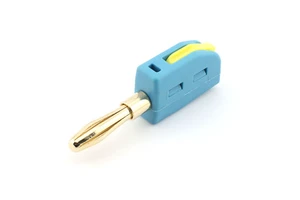 4mm High Current 32A/250V Quick Connect Solderless Gold Plated Blue Banana Plug Terminal 0.2-2.5mm2 Wiring Range Plastic