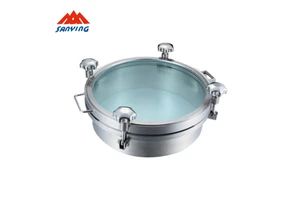 SS304 SS316L Sanitay Round Manhole Cover Manway with Full Sight Glass