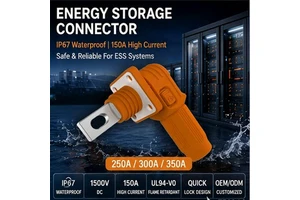 1500V 250A-350A Single Core Energy Storage Connector HV DC Battery Connection Plug For Residential Solar BESS Cabinet System