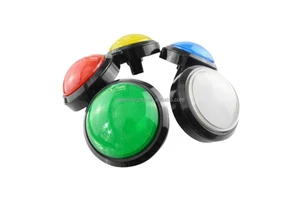Large 100mm Round Button for Game Console Convex Surface Light Button Switch Self-Resetting Connector Accessory