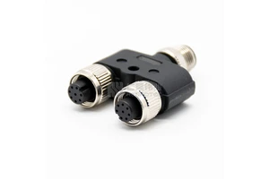 M12 Sensor Connector Y Type Adapter 8Pin Male to Two Female Splitter Waterproof Industrial Connector