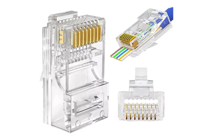 Linkwylan Modular Plug Network Connectors CAT6 CAT5e Pass for EZ RJ45 UTP 1.0-1.1mm Pin Holes for Ethernet Cable PC for Power
