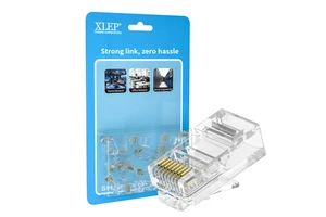 20 Per Box RJ45 Connector 8P8C Modular Plug Cat5e Ethernet Cable Connector Crystal Head Network Plug for LAN Router Switch